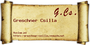 Greschner Csilla névjegykártya